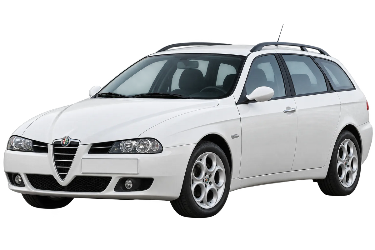 Witte Alfa Romeo Q4 932, schuin van voren