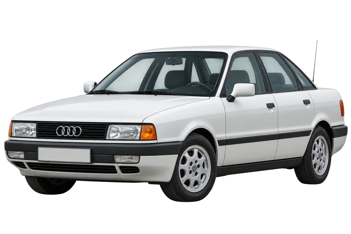 Witte Audi 90 89Q, schuin van voren