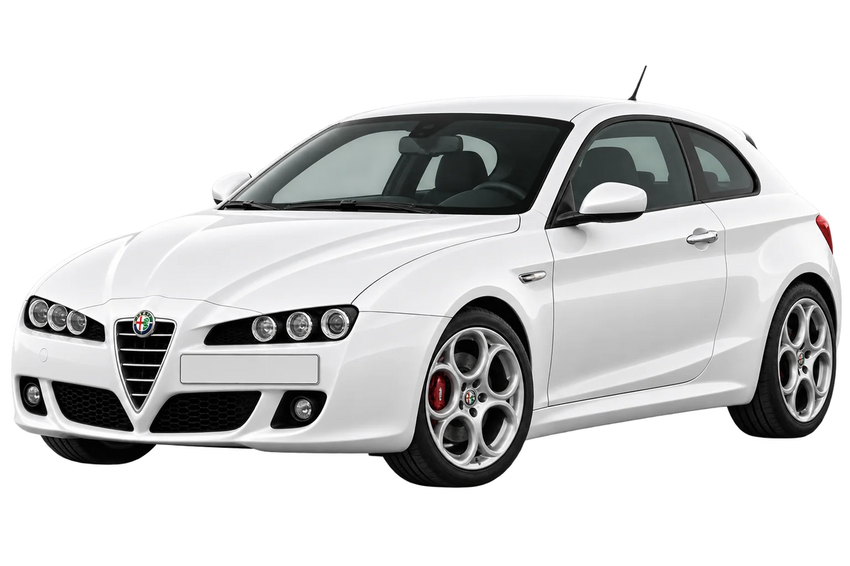 Witte Alfa Romeo Brera 939 Facelift, schuin van voren