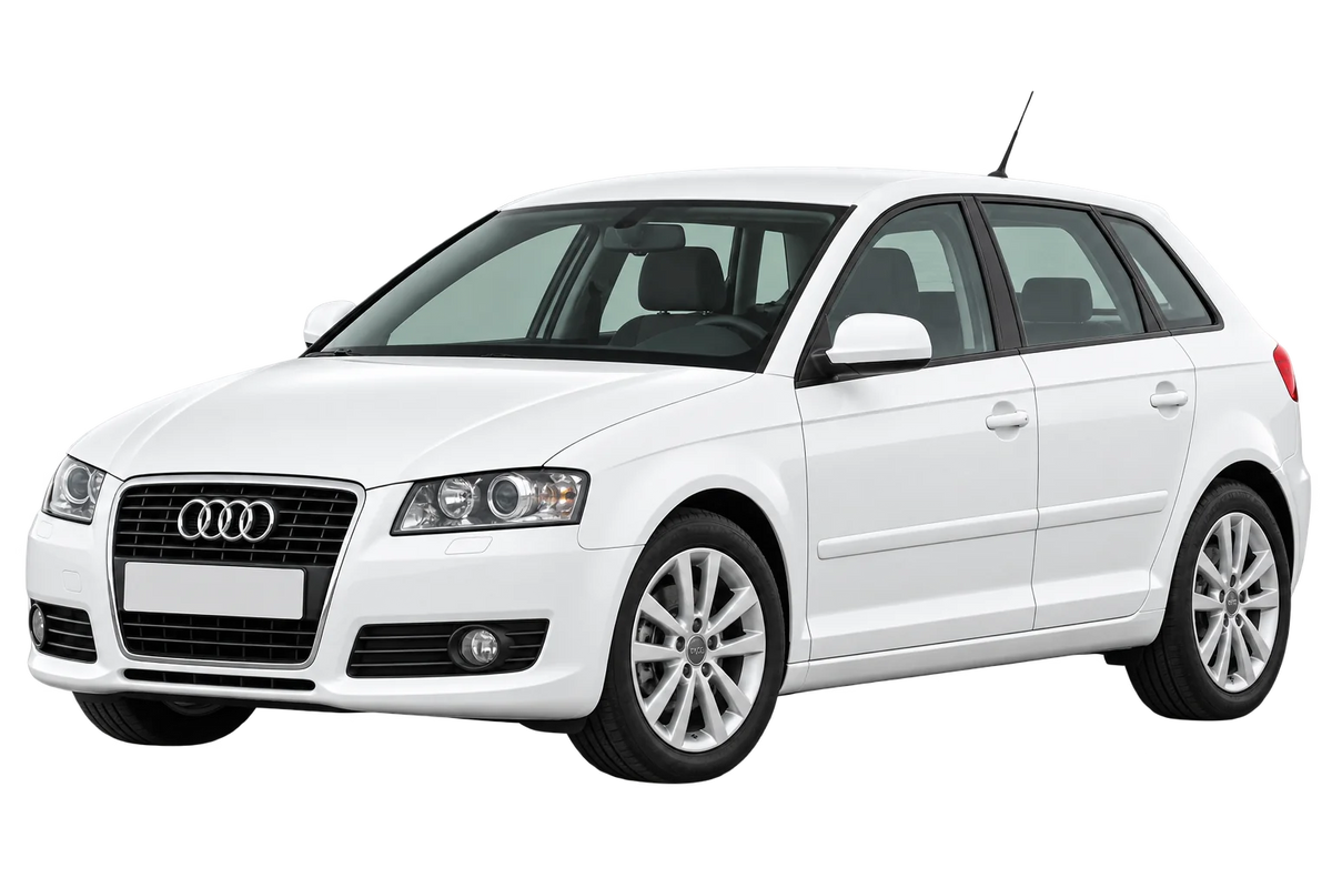 Witte Audi A3 8P, 8PA, 8PB Sportback, schuin van voren