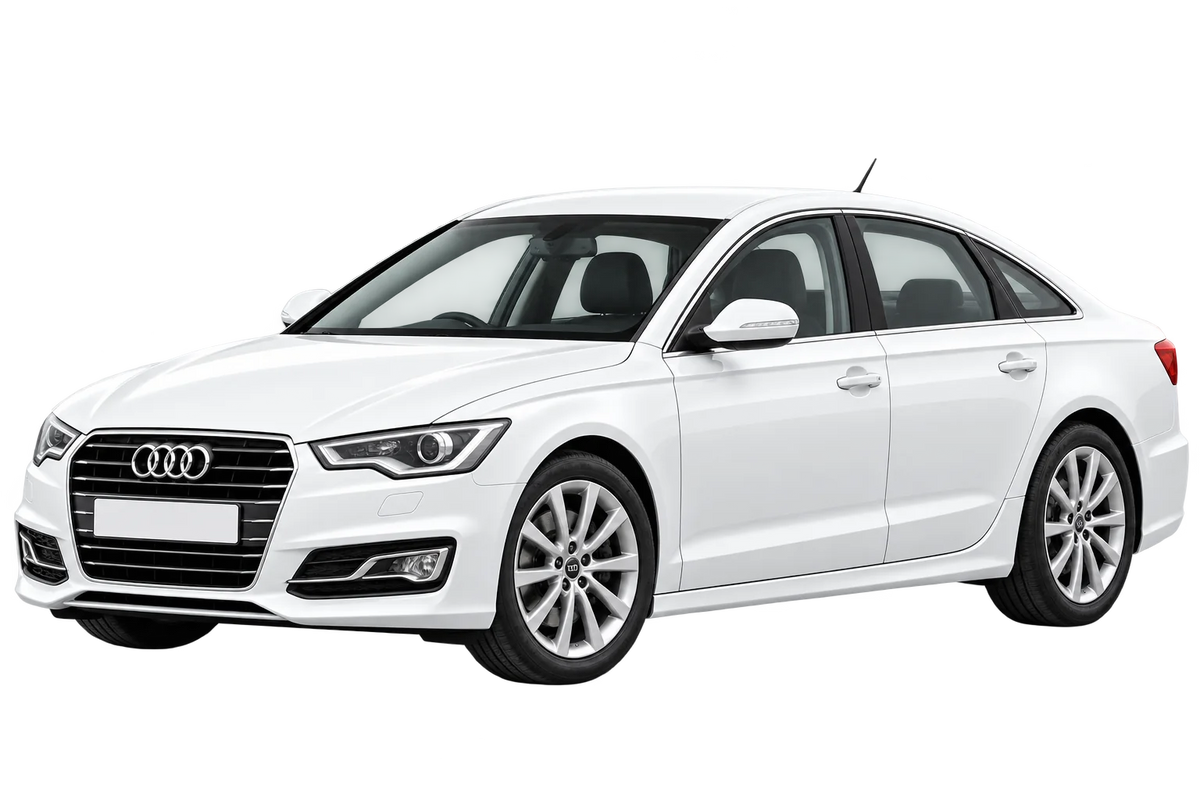 Witte Audi A6 4G, 4G1 Limousine, schuin van voren