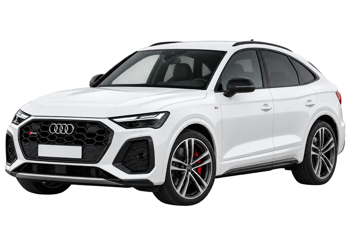 Witte Audi SQ5 FY GU Sportback, schuin van voren