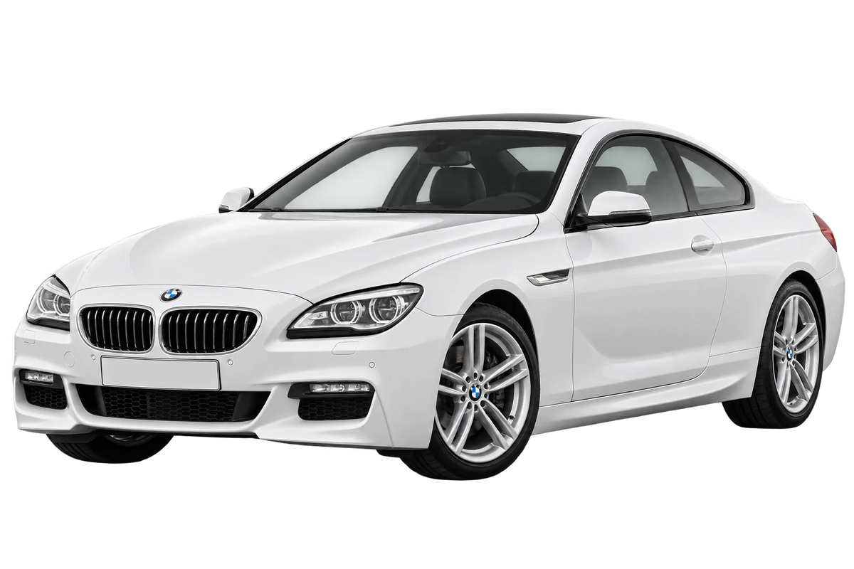 Witte BMW 6er Reihe 6C F13 Coupé, schuin van voren