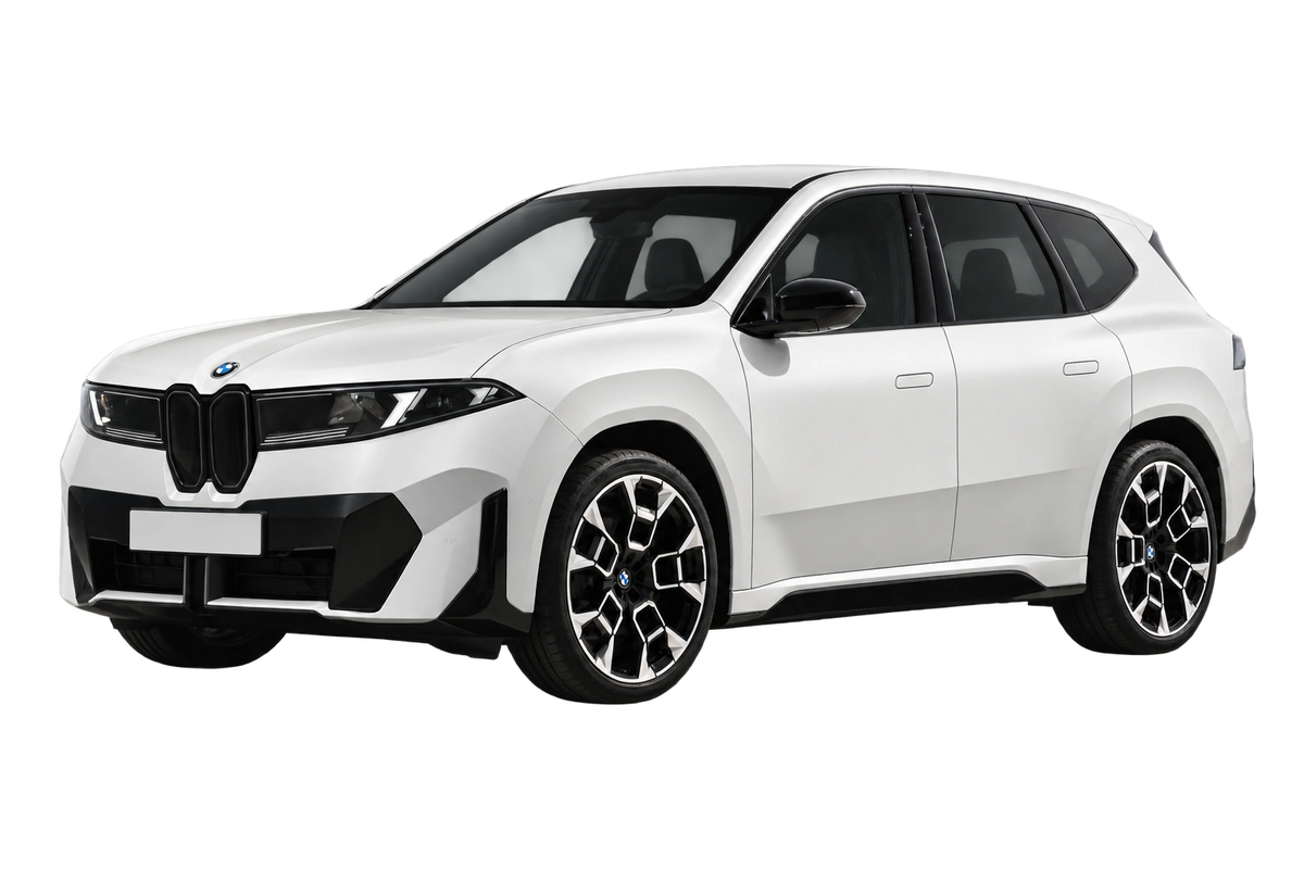 Witte BMW iX3 N-XA NA5, schuin van voren