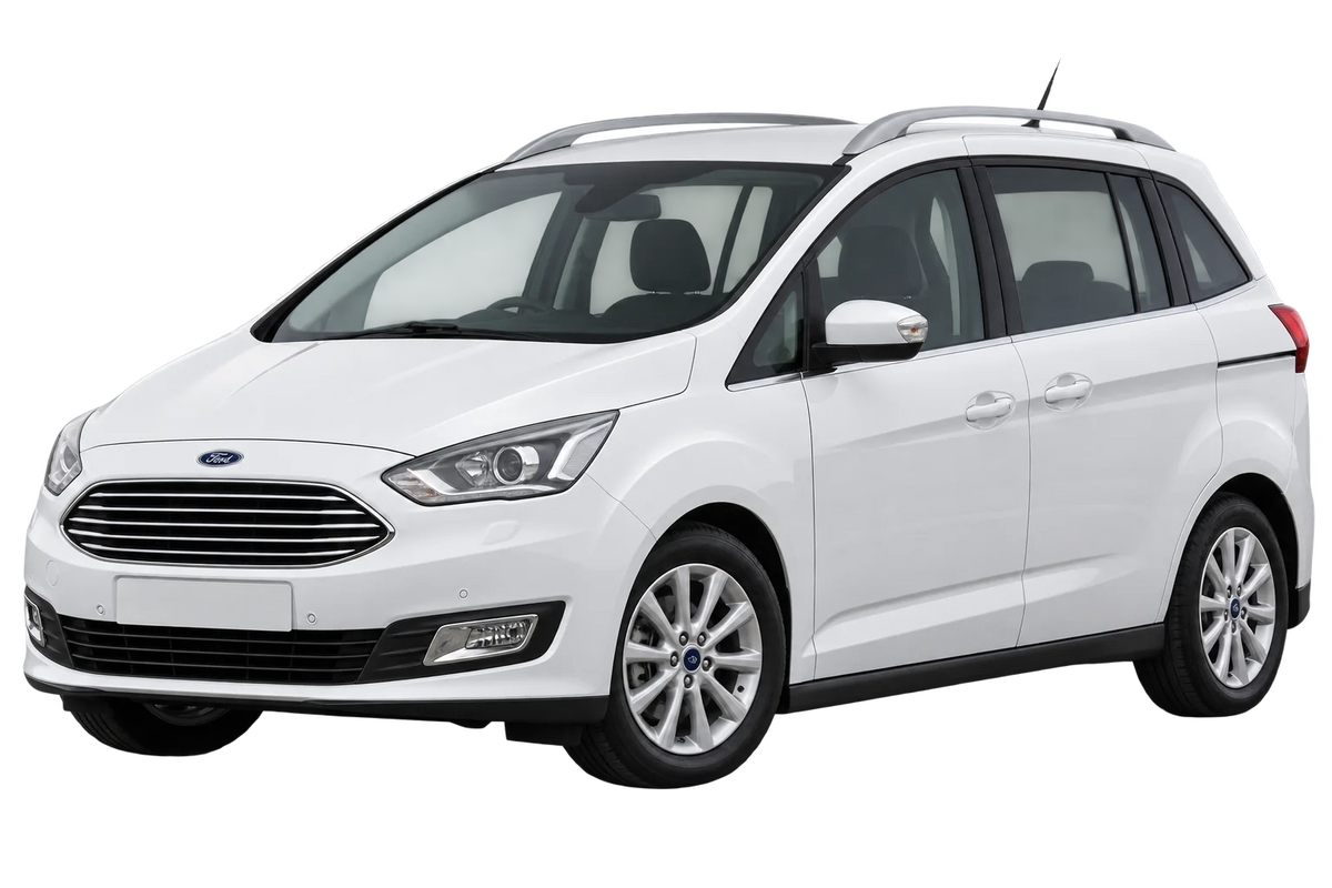Witte Ford C-Max DXA Grand C-Max Facelift 2015, schuin van voren