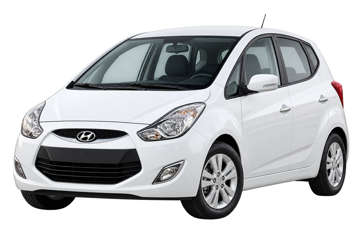 Witte Hyundai ix20 JC, schuin van voren