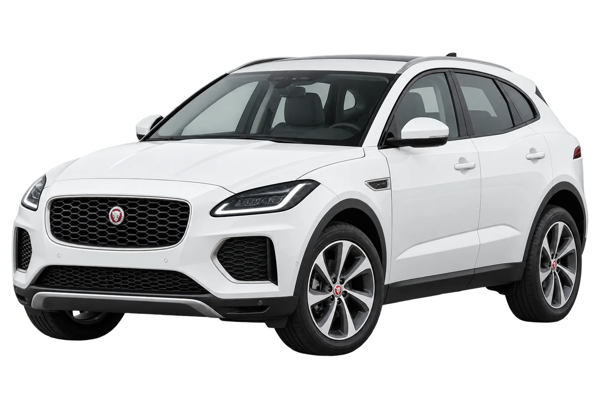 Witte Jaguar E-Pace DF Facelift, schuin van voren