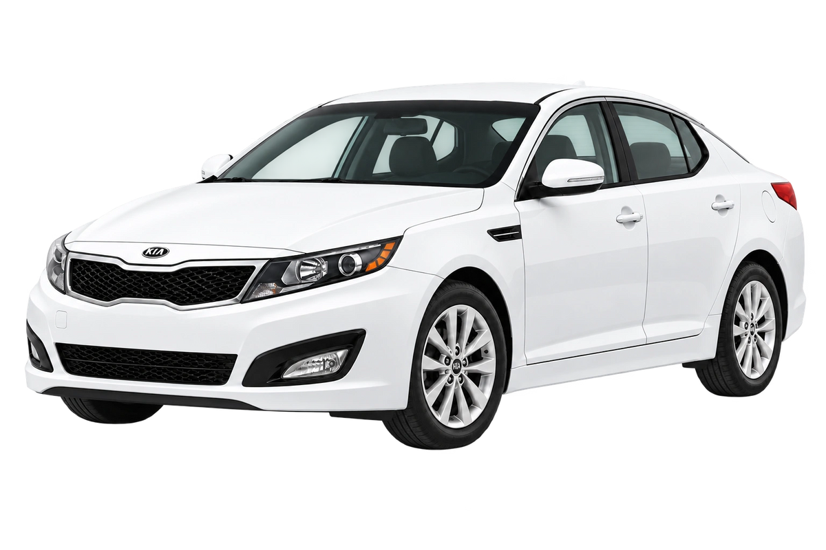 Witte Kia Optima TF, schuin van voren