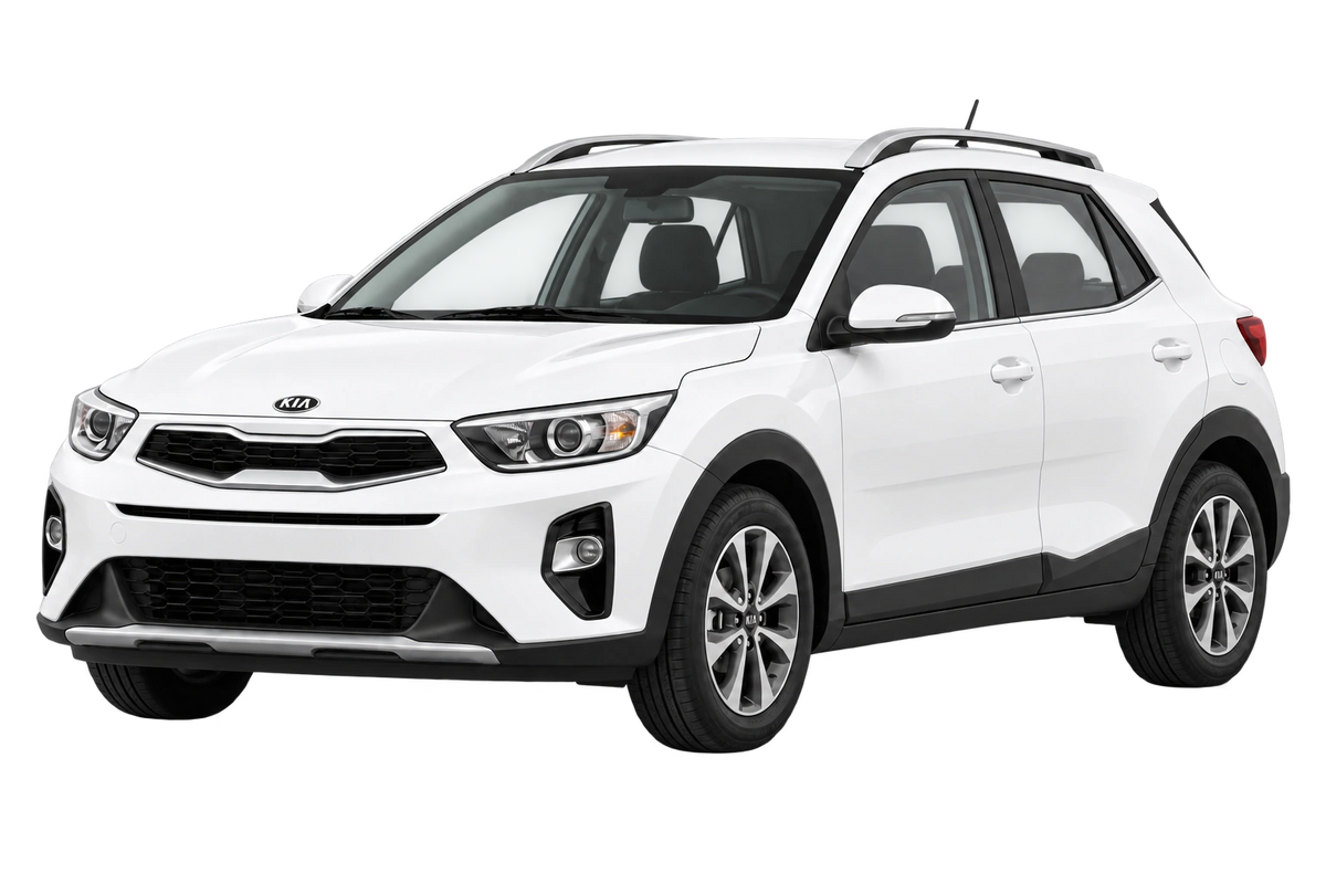 Witte Kia Stonic YB, schuin van voren