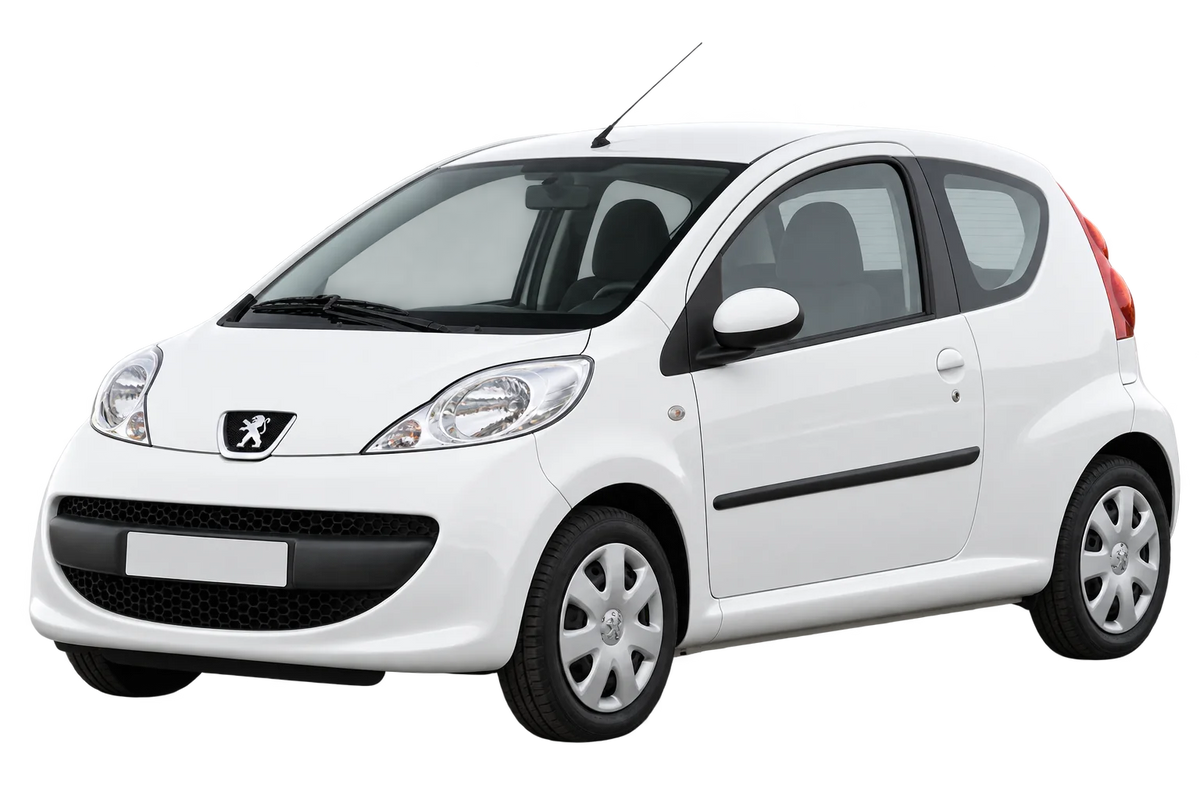 Witte Peugeot 107 P*****, PG 3-porte, schuin van voren