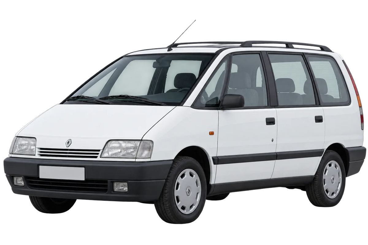 Witte Renault Espace J63, schuin van voren