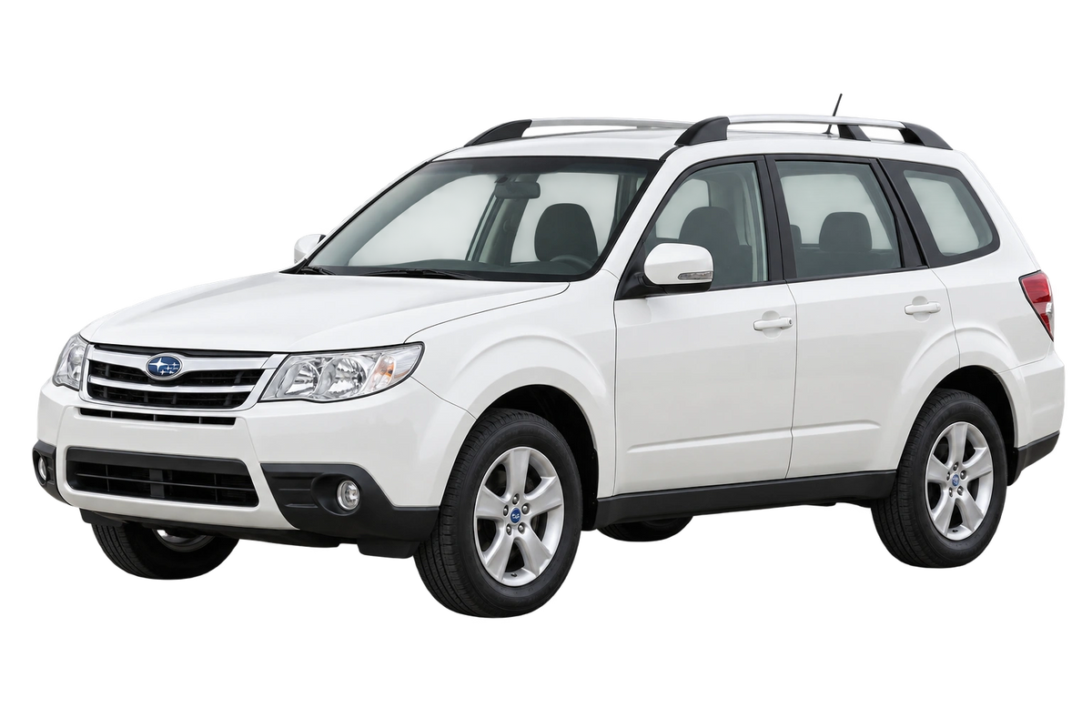 Witte Subaru Forester SH, SHS, SHLPG, schuin van voren