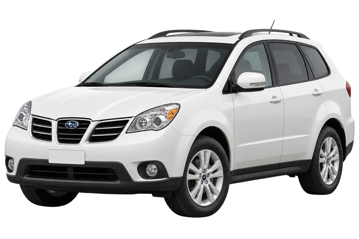 Witte Subaru Tribeca WX, WXS B9, schuin van voren