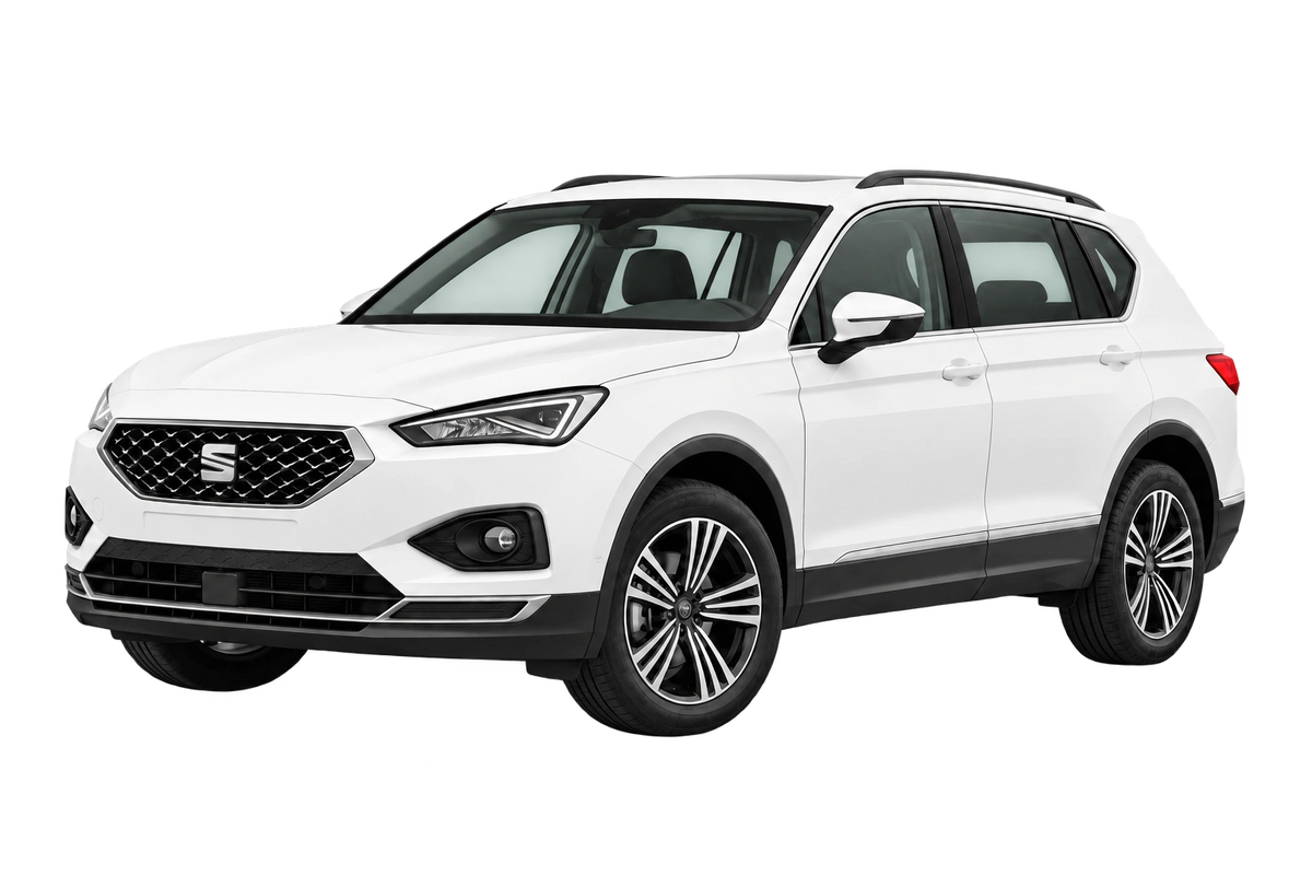 Witte Seat Tarraco KN, schuin van voren