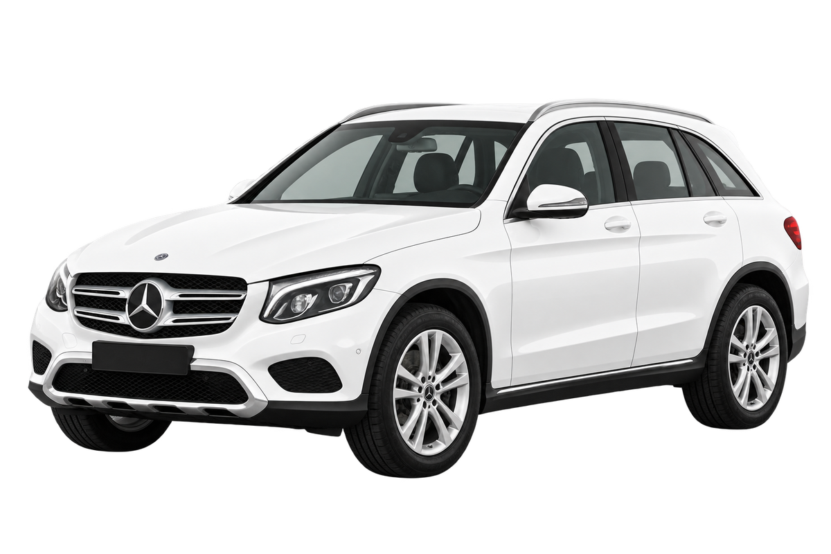 Witte Mercedes GLC 204X X253 SUV, schuin van voren
