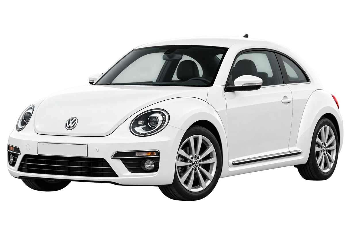 Witte Volkswagen Beetle 16 Facelift, schuin van voren