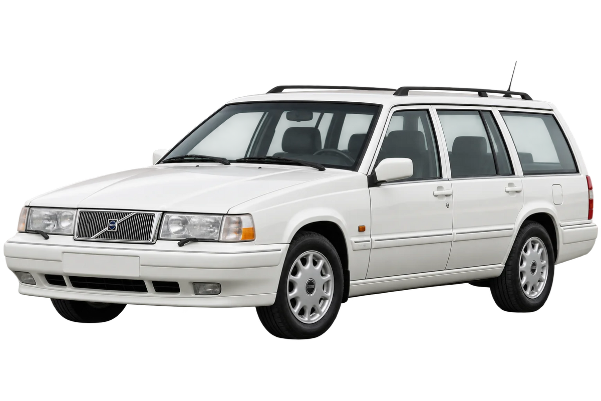 Witte Volvo V90 9, schuin van voren