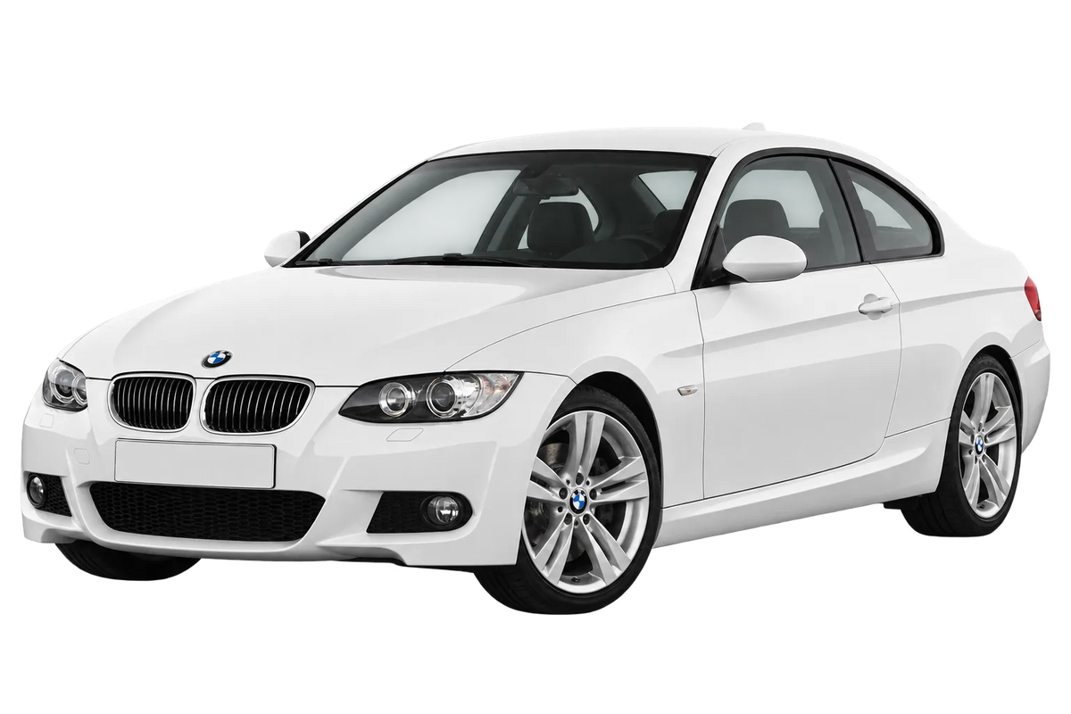 Witte BMW 3er Reihe 392C, 390X, 3C E92... Coupé E92 - Cabriolet E93 - a trazione integrale, schuin van voren
