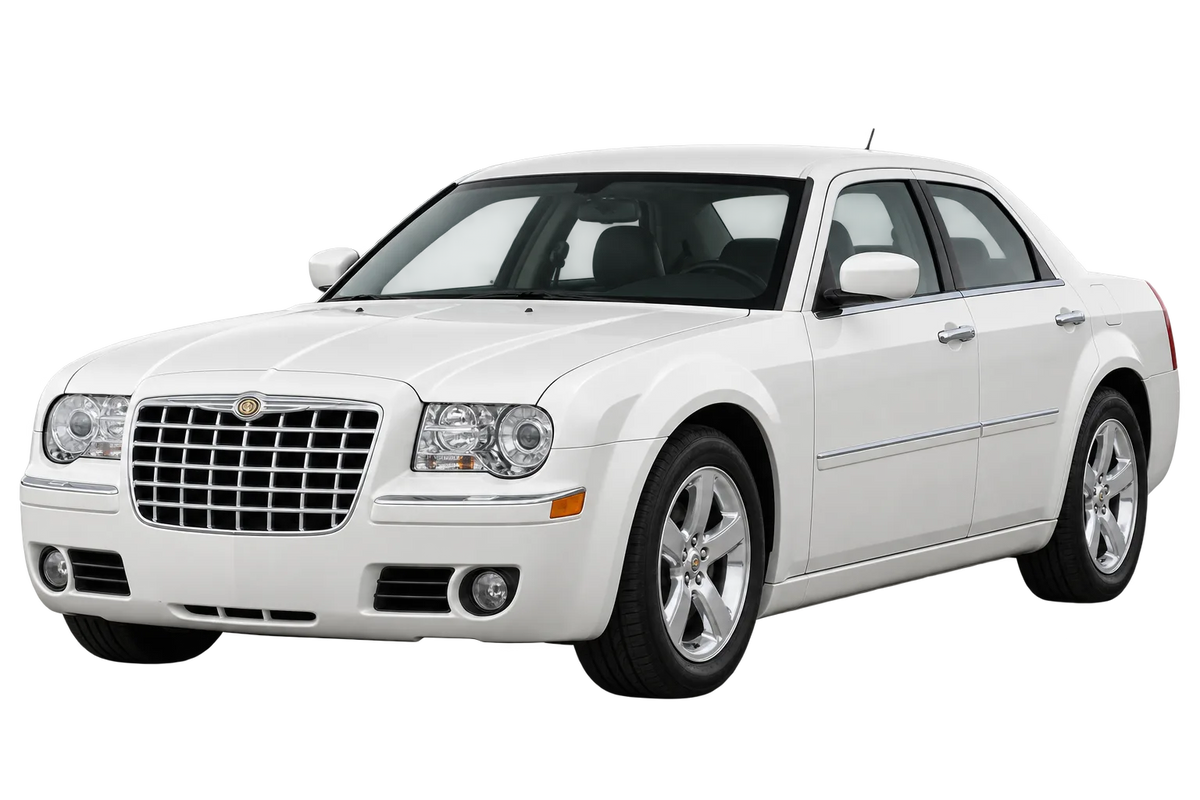 Witte Chrysler 300C LX AWD - Mit Allrad Antrieb, schuin van voren