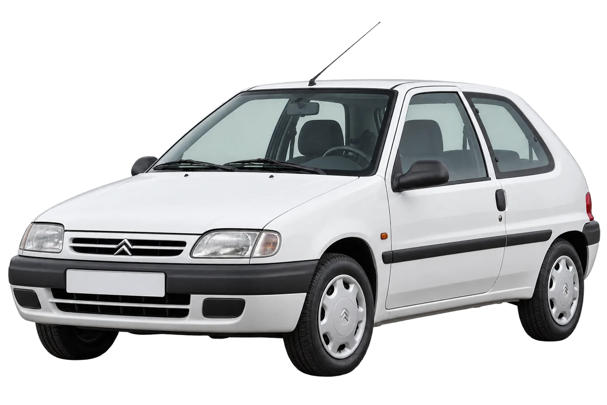 Witte Citroen Saxo S*...* con PCD 3x98, schuin van voren