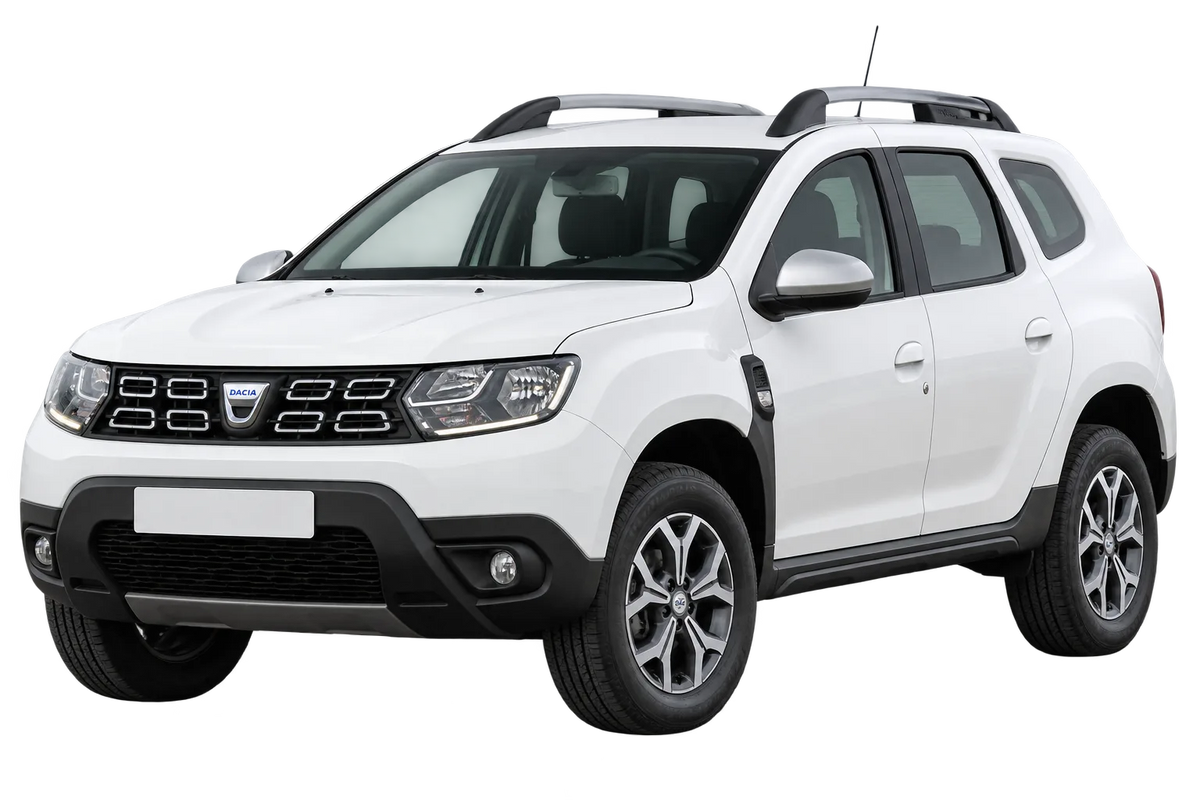 Witte Dacia Duster SR (SR*H..), schuin van voren