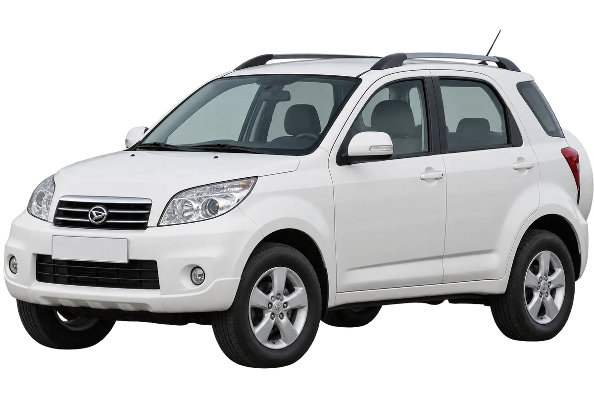Witte Daihatsu Terios J2, schuin van voren