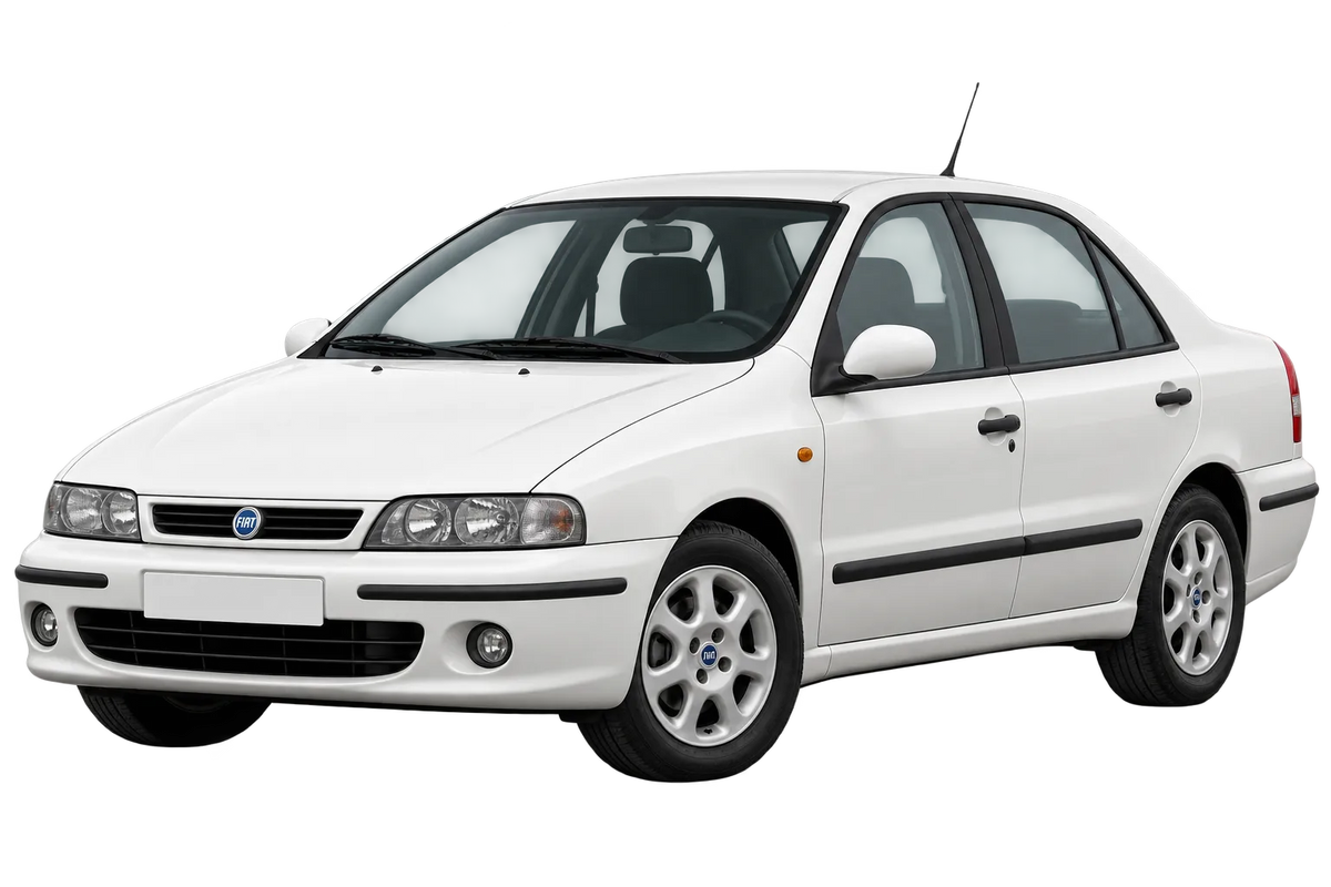 Witte Fiat Marea 185, schuin van voren