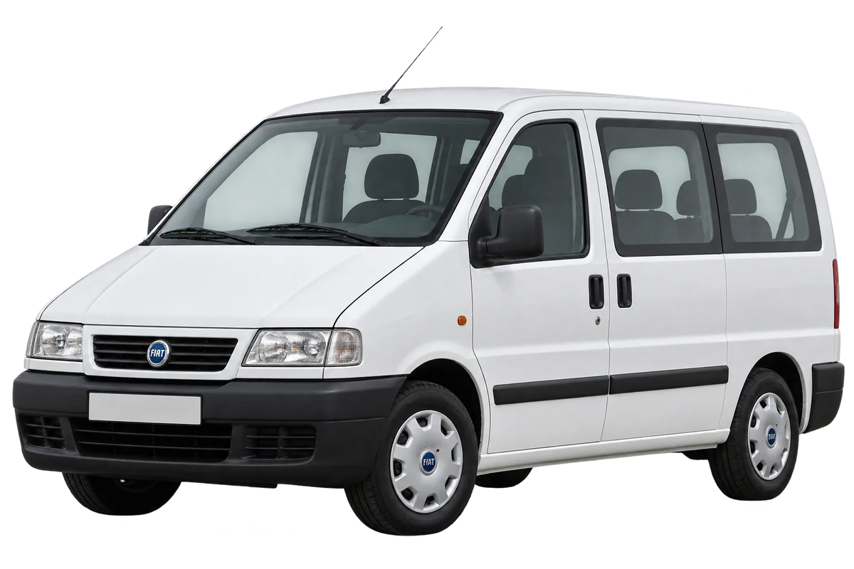 Witte Fiat Scudo 220, 220., A20, schuin van voren