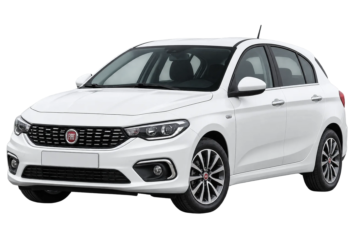 Witte Fiat Tipo 356, schuin van voren