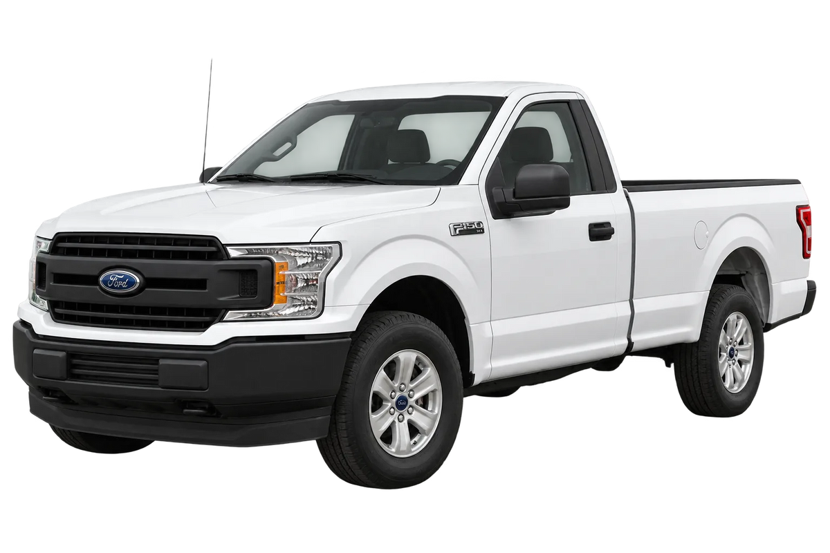 Witte Ford F-150 F150, schuin van voren