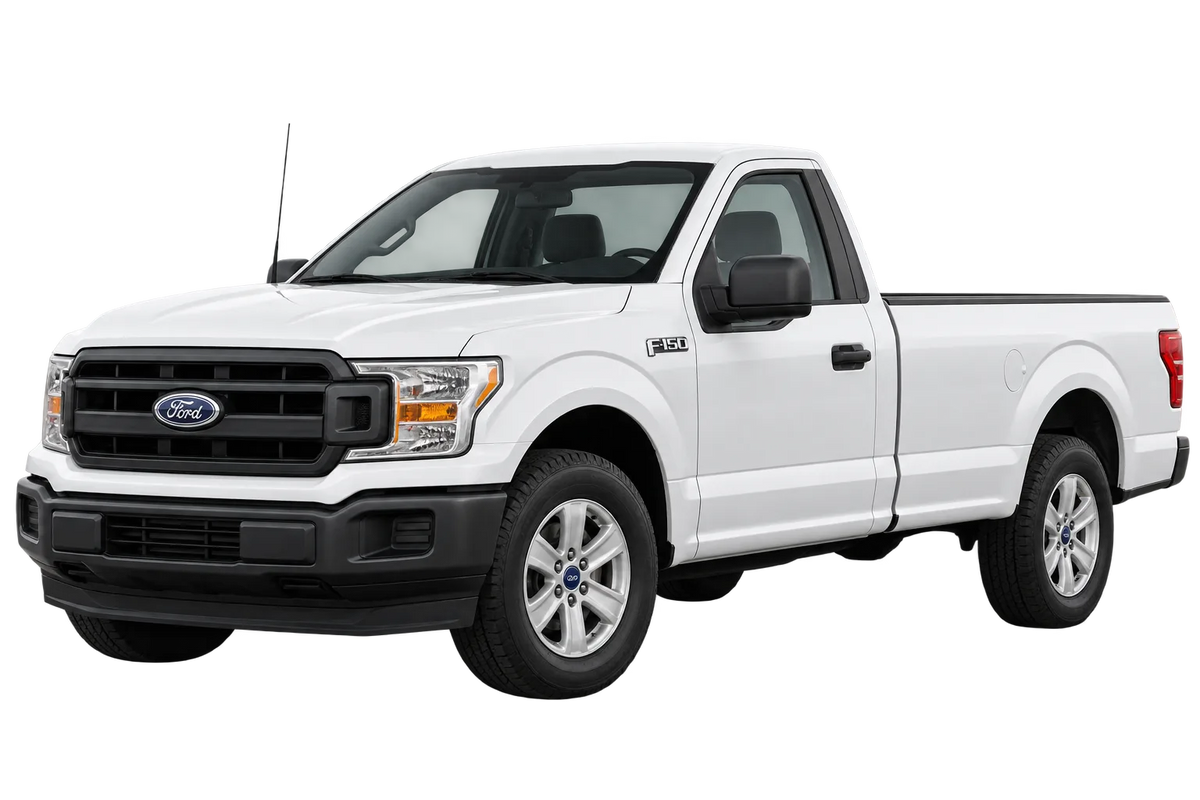 Witte Ford F-150 F150, schuin van voren