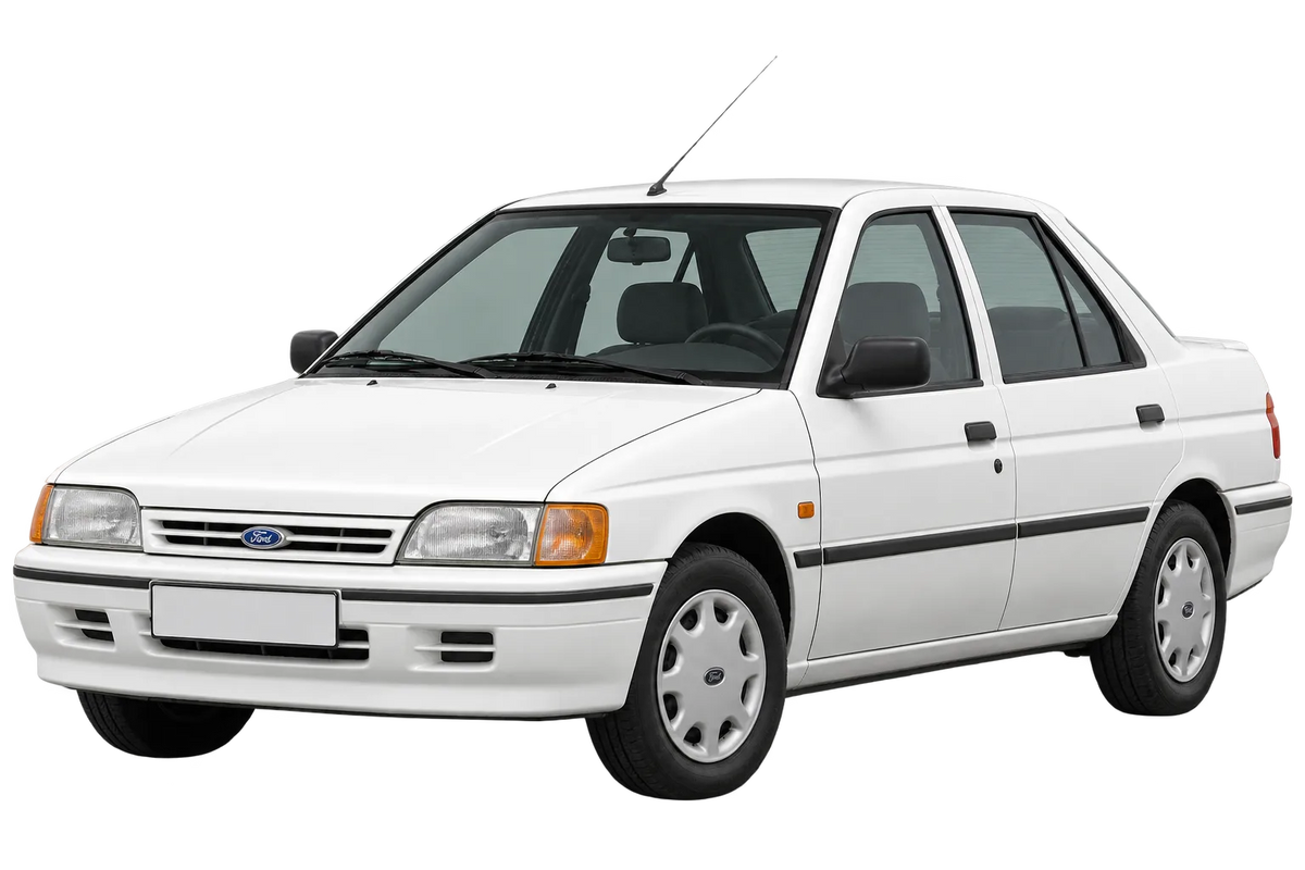 Witte Ford Orion ABL,AFL, AAL, ANL, schuin van voren