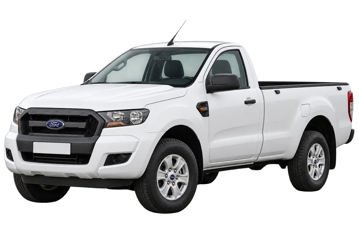 Witte Ford Ranger 2AB Cabina singola, schuin van voren