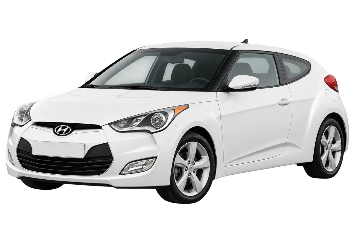 Witte Hyundai Veloster FS, schuin van voren