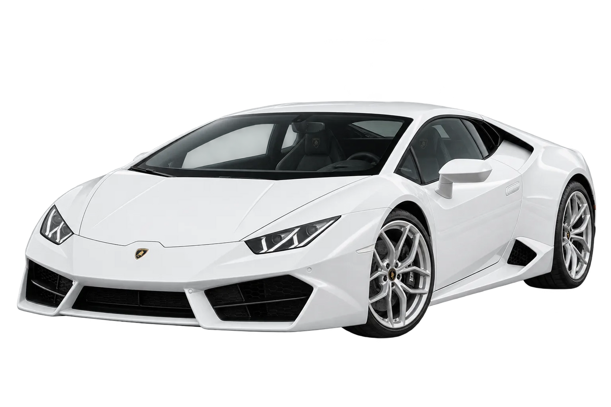 Witte Lamborghini Huracan LP 580 / LP 610, schuin van voren