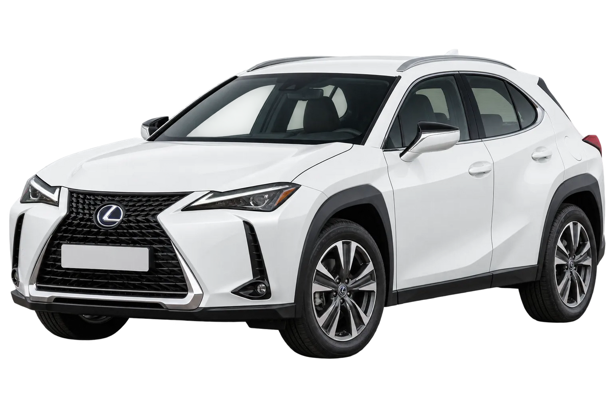 Witte Lexus UX ZA1 (EU,M), schuin van voren