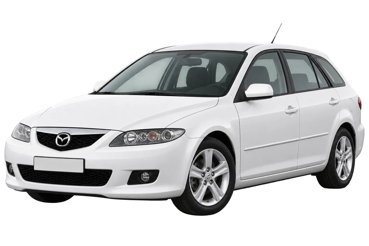 Witte Mazda 6 GG/GY; GG1/GY1, schuin van voren