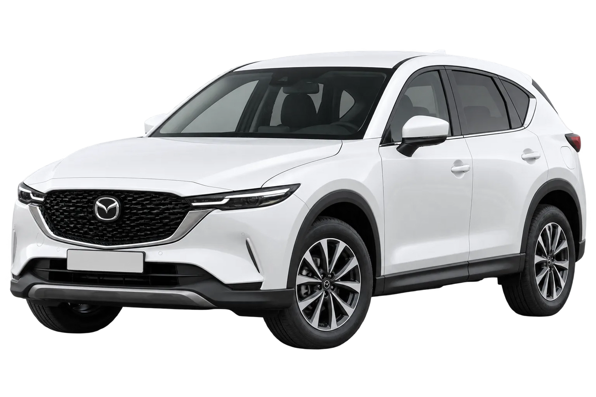 Witte Mazda CX-5 KM01, schuin van voren