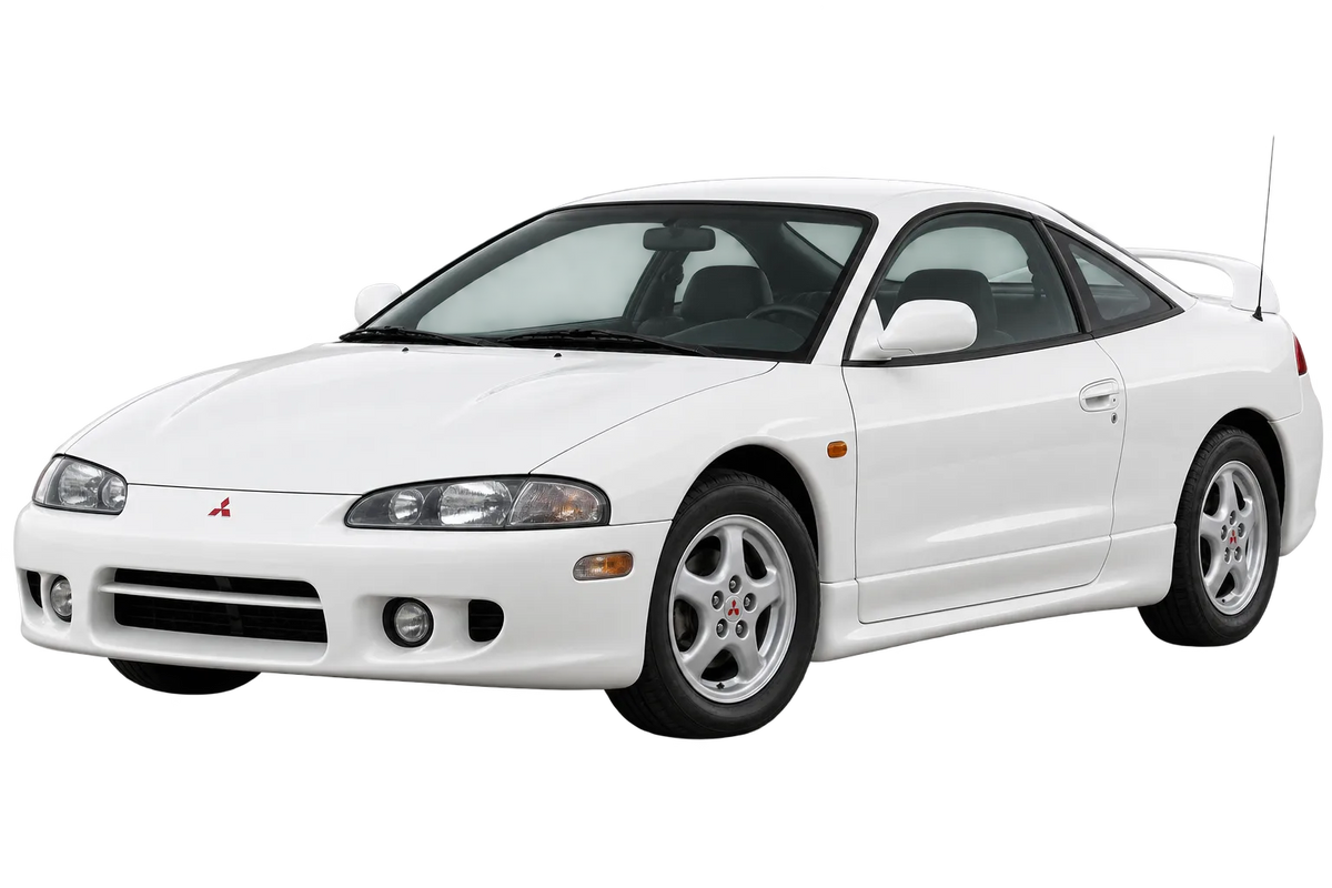 Witte Mitsubishi Eclipse D30, schuin van voren