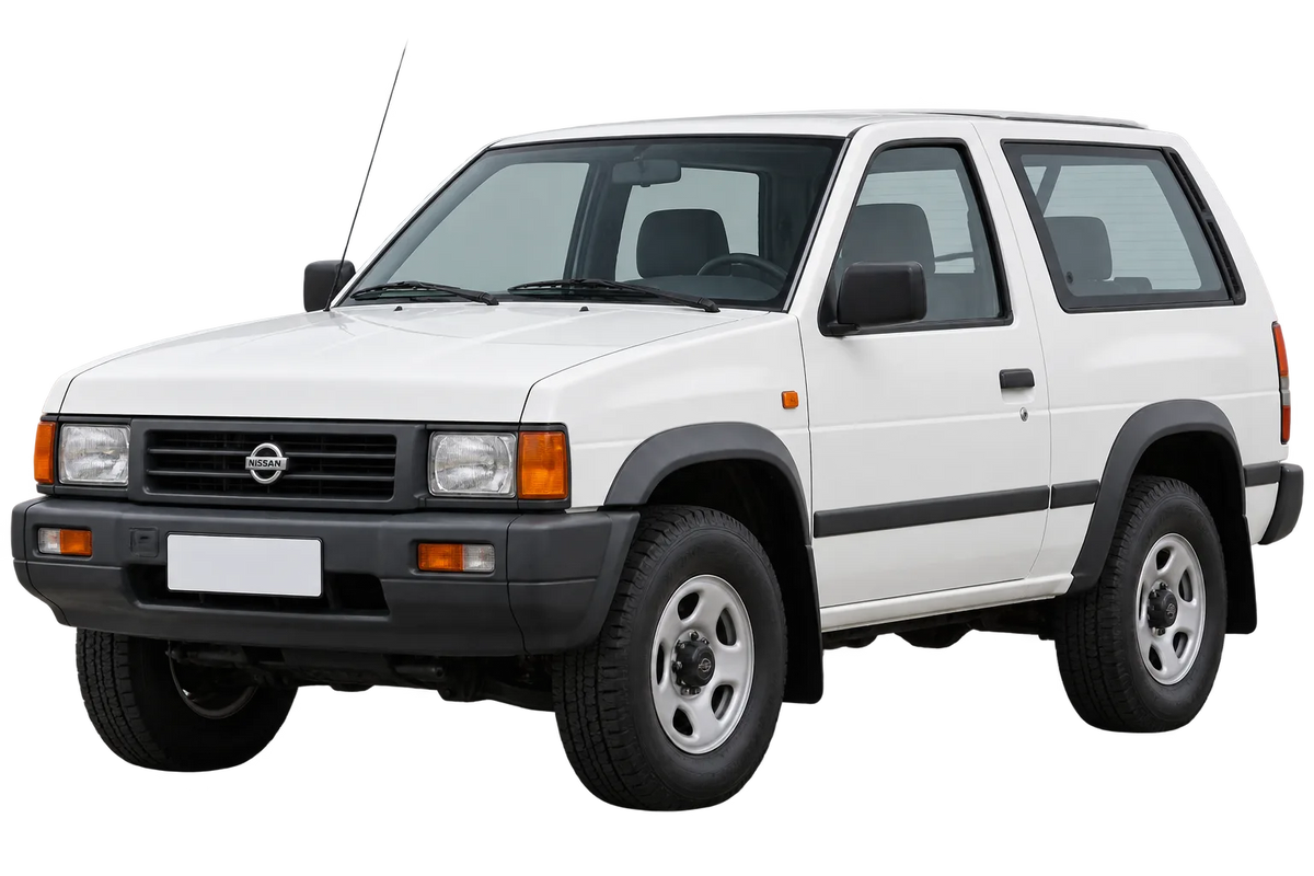 Witte Nissan Terrano WD21, schuin van voren