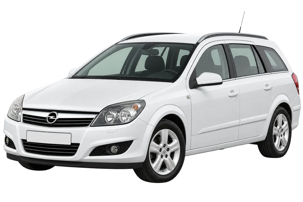 Witte Opel Astra A-H/SW -/Van, schuin van voren