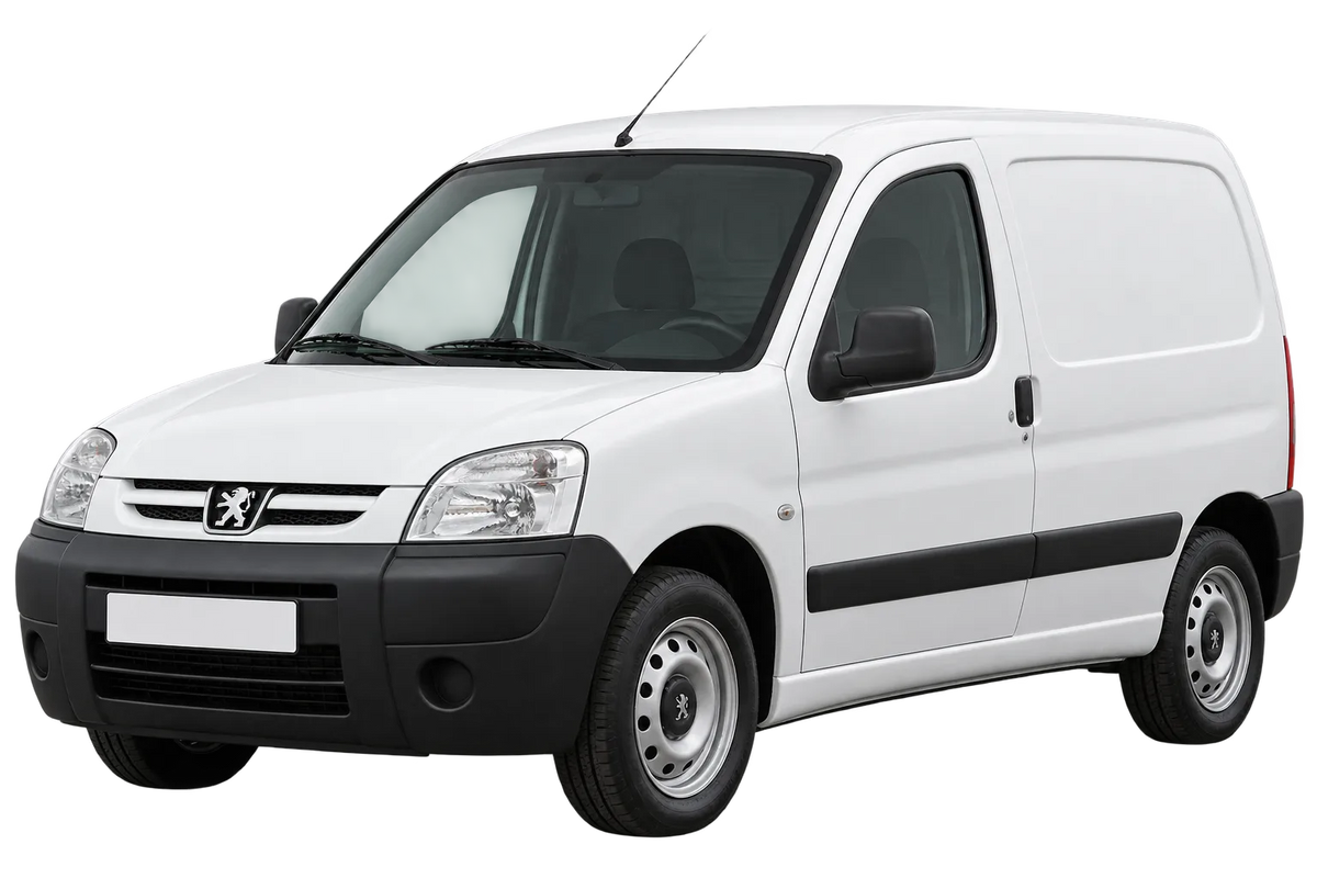 Witte Peugeot Partner G*...*, schuin van voren