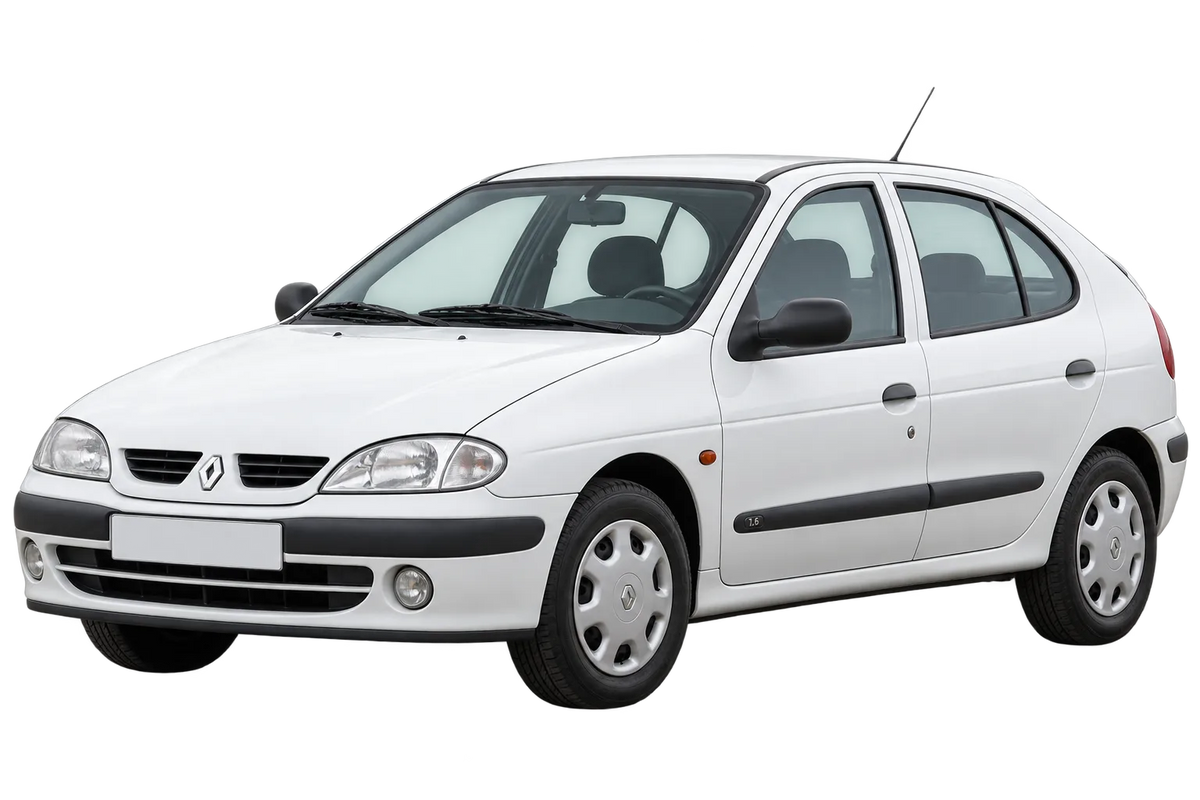 Witte Renault Megane BA, schuin van voren