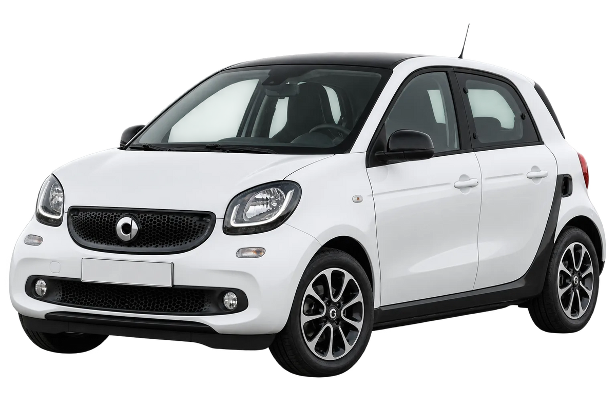 Witte Smart Forfour W 453 EQ, schuin van voren