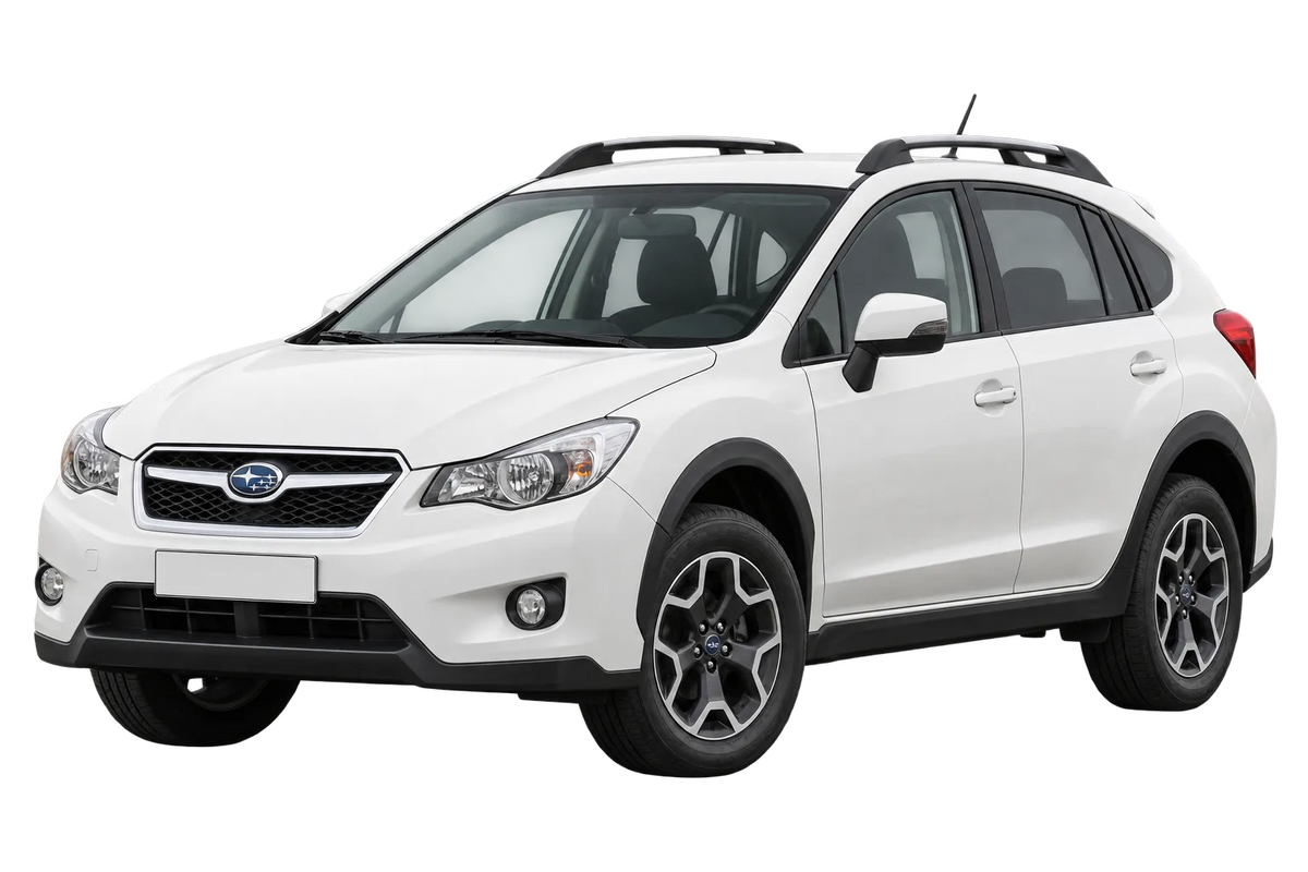 Witte Subaru XV G4, schuin van voren