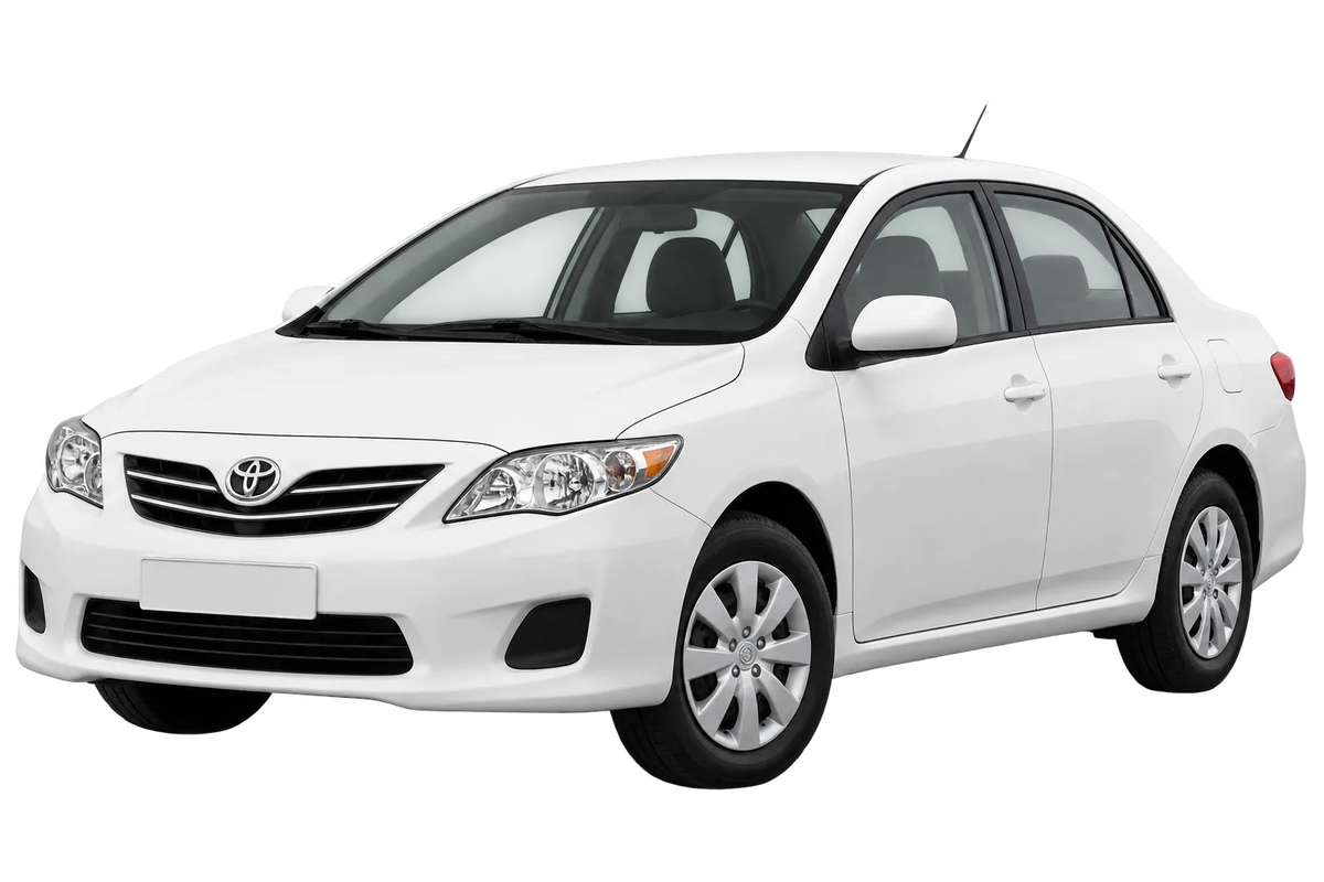 Witte Toyota Corolla E15EJ, E15ES, schuin van voren