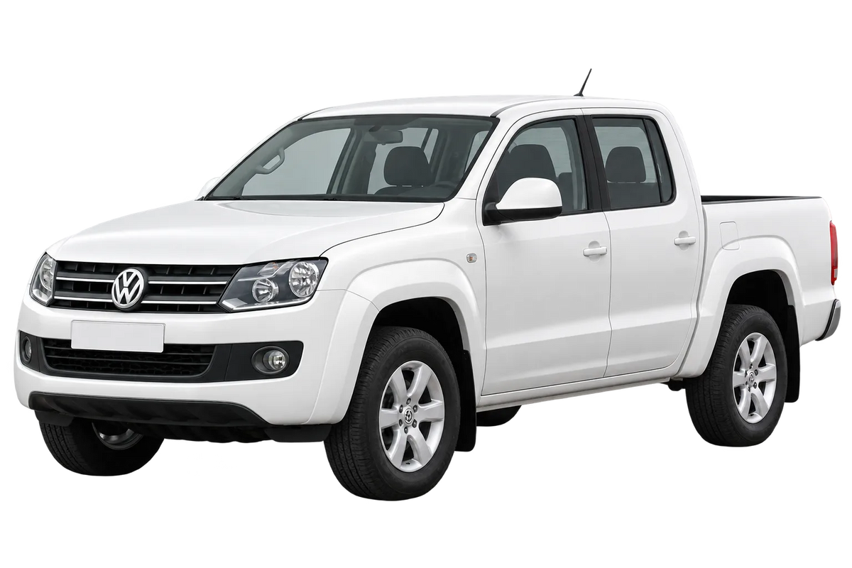 Witte Volkswagen Amarok 2H, 2HS2, schuin van voren