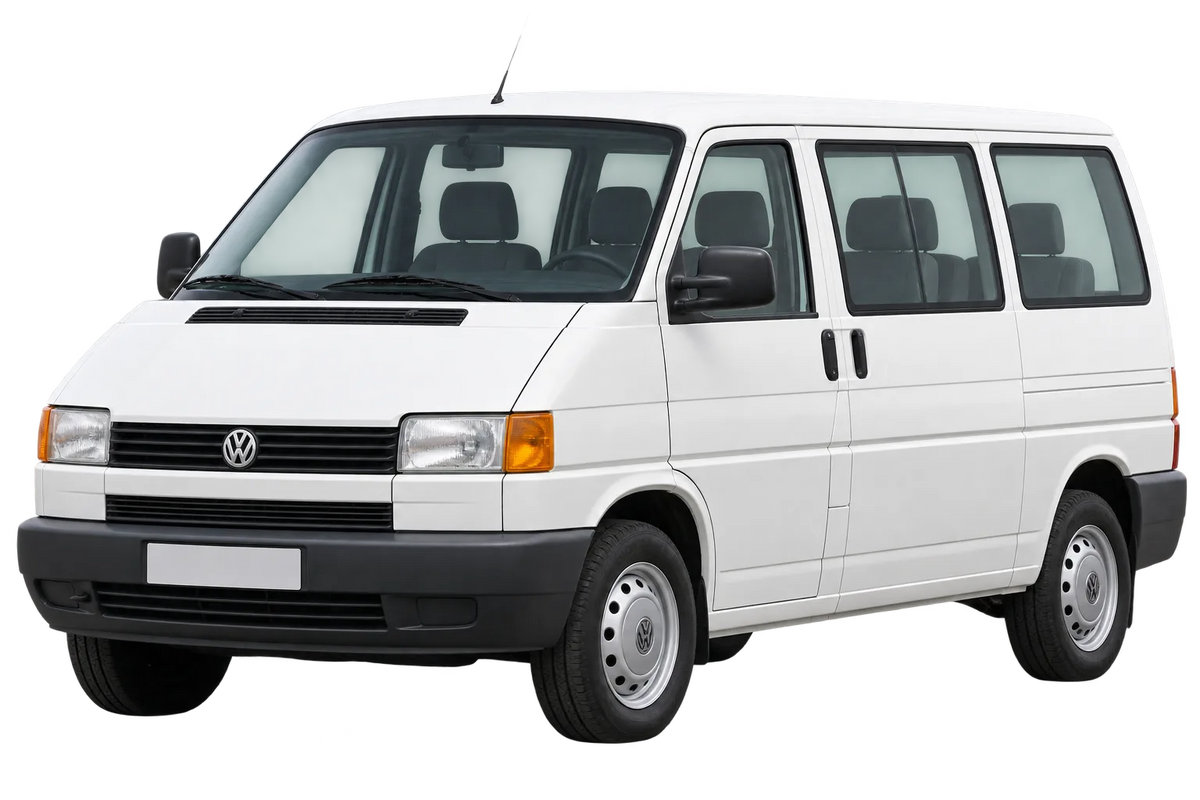 Witte Volkswagen Bus / Transporter T4 70X0.., 70X1.. T4, schuin van voren