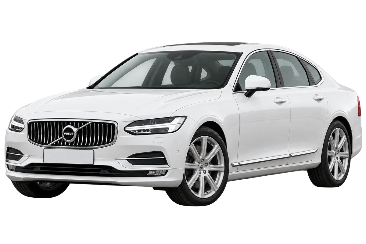 Witte Volvo S90 P, schuin van voren